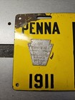 1911 Pennsylvania Porcelain License Plate  11918  lot 1250 