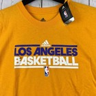 Los Angeles Basketball Nba Xl Adidas T-shirt Yellow Men New