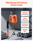 3-in-1 Portable Electric Hoist Winch 1100lbs Wired wireless Remote Control