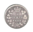 1888 Canada 5 Cents - Circulated - 92 5  Silver - Fine - Free Shipping -  qqk