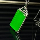 Certified Natural A High Ice Green Jade Jadeite Carved Pendant necklace         