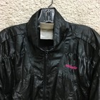 Vintage Adidas Jacket Medium Adult Black Full Zip Windbreaker Athletic Womens