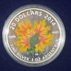 2014 Canada Maple Leaf  20 Majestic Maple Leaves Colorized 9999 Fine Silver