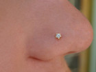 Piercing 1 5mm Round Natural Diamond Gh Si Daily Wear Nose Pin 14k Yellow Gold