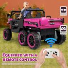 Pink Kids 2 Seater Ride On Car 24v Electric Dump Truck 4wd Utv W parental Remote