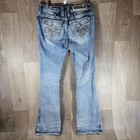 Buckle Rock Revival  peacoat  Jeans Swarovski Leather Mid-rise Easy Boot Sz 29