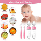 Baby Food Feeder 4 Pack Silicone Baby Food Dispensing Spoon-3 Oz Squeeze Feeding