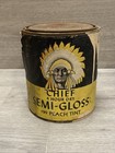 Antique Chief Paints Paper Label Paint Can Advertising 199 Peach Tint Can