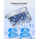 Uimoso 80lb 24h Commercial Ice Maker Under Counter Freestanding Ice Cube Machine