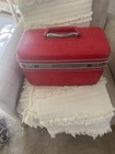 Vintage Red Samsonite Silhouette Vanity Train Luggage Cosmetic Case W  Keys