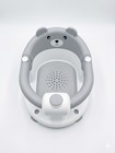 Baby Bath Seat Tub Ring W  Bear Backrest   Suction Cups  Gray white