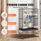 52 Inch Standing Large Bird Cage Wrought Iron Flight Bird Cage Rolling