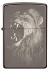 Zippo Windproof Fierce Roaring Lion Lighter  Black Ice  49433  New In Box