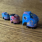 Vintage Wooden Elephant Figurines Hand Painted  Made In Sri Lanka   Set Of 3