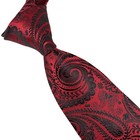 New Luxury Paisley Red Black Woven Skinny Silk Classic Men s Tie Necktie
