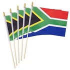 25 Pack South Africa South African Flag Small Mini Flag Wood Hand Held Stick 