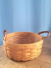 Longaberger Basket With Plastic Protectors Leather Handles1999 3617tote24  Good