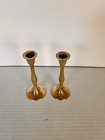 Vintage Polished Solid Brass Candle Holders 6  Pair Of 2