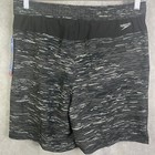 Speedo Men s Tech Volley Swim Shorts Trunks Upf 50   Comfort Liner Black grey