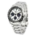 Seiko Mens  Prospex Speedtimer White Dial Stainless Steel Bracelet Watch Ssc813