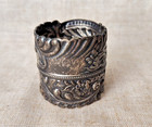 Antique Victorian Quadruple Plate Silver Floral Napkin Ring
