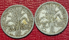 2-vintage 1945 French Indo China  vietnam  20 Centimes Coin-surface Issues-jun96