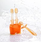 Baby Silicone Toothbrush Set Tongue Brush Finger Toothbrush With Cup 0-18m