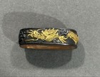 Japanese Shakudo Fuchi Kashira Nanako Dragon Sword Fittings Samurai Katana