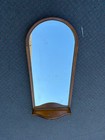 67419  Elegant Vintage Wall Mirror With Carved Wood Shelf