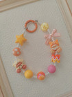 Cute Pink Beaded Phone Charm Strap - Kawaii Kirby  Donut  Sweet Pastel Aesthetic