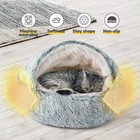 Catism Soft Plush Cat Bed Winter Comforter Semi-enclosed Nest Warm Pet Supplies