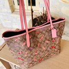 Coach Candy City  Signature Tote Shoulder Bag Canvas Khaki Multi C2534 Nwt