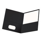 Twin-pocket Folders Textured Paper Letter Size Black Holds 100 Sheets  Box Of 25