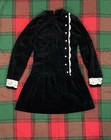 Girl s Vintage Black Velvet Mod Dress W lace Trim By Neiman Marcus - Size 10