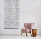 Industrial City Non-woven Wallpaper White And Black Home Wall Mural Design