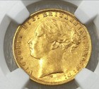 1874s Sydney Mint G d Gold Full Sovereign Ngc Au55 Great Luster   a177