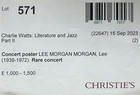Lee Morgan 1972 Memorial Concert Poster Art Blakey - Ex-charlie Watts Collection