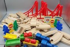 Wooded Toy Train Set 64 Piece Compatible Leading Brands First Learning Exc Cond