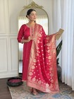 Indian Women Top Tunic Kurti Pant Dupatta Set Designer Salwar Kameez Pakistani