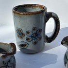 Vintage Hand Painted Folk Art Ken Edward Tonala Mug And Creamer Set Bird Floral
