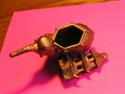 Vtg  Cast Iron Elephant W pagoda Incense Burner  2 Pieces