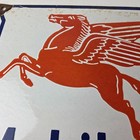 Vintage Mobil Pegasus Sign - Shield Porcelain Socony Sign