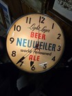 Old Cl 500 Vintage Neuweiler Light Lager Beer Clock Glass Lit Allentown Pa  Pam