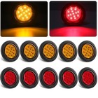 Konrali 2 5  Round Led Marker Lights 13 Leds W reflectors  5 Amber   5 Red 2