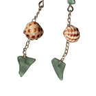 Handmade Long Dangle Seashell Seaglass Earrings 3 Inch