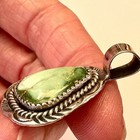 Navajo Royston Turquoise Pendant 1 25in Sterling Vtg Stamped Native American