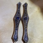 Vtg Silver Concho Set W sapphires  New Old Stock