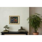 Vintage Handmade Thai Silk Art Ramayana Gold Frame Elephants Cultural Asian