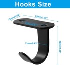 6 Pack Black Screw Mounted Ceiling Hooks  Heavy Duty Under-shelf Coat Hook 