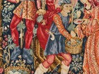 Vintage French Tapestry Medieval Pictorial Wall Decor Tapestry 2x2 Ft Free Ship
